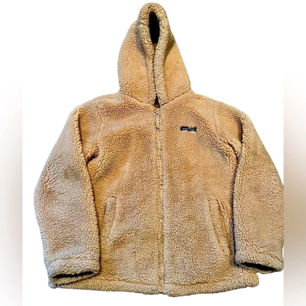 Eddie Bauer Sherpa Zip Up Hooded Coat Girls Large